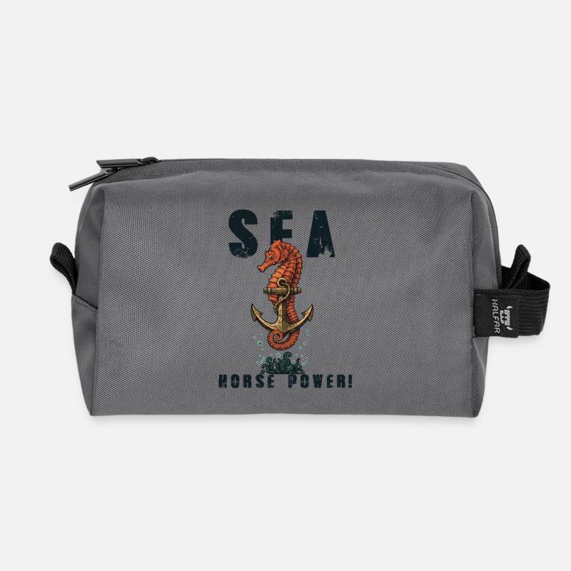 Seepferdchen-Humor Seepferdchen-Kraft - Recycelte Kulturtasche - Anthrazit