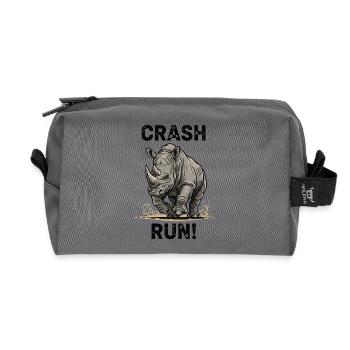 Wild Rhinoceros Crash Run - Recycelte Kulturtasche - Anthrazit - Vorne