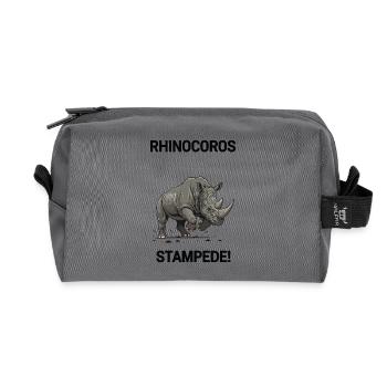 Rhinoceros Stampede Wild Charge - Recycled Toiletry Zip Bag - anthracite - Front
