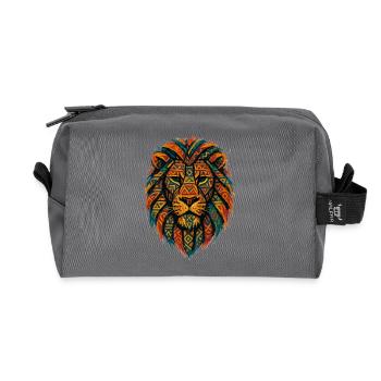 Tribal wild lion - Recycled Toiletry Zip Bag - anthracite - Front