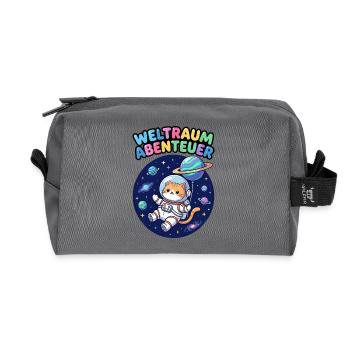 Space Adventurer Cat - Recycled Toiletry Zip Bag - anthracite - Front
