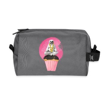 yoga panda cupcake süß pink niedlich namaste ohm - Recycelte Kulturtasche - Anthrazit - Vorne