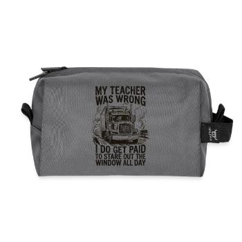 Conducteur de camion semi-remorque drôle - Trousse de toilette en tissu recyclé - anthracite - Devant