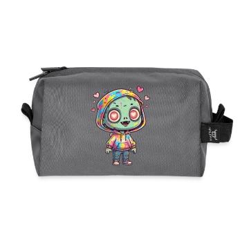 Farbenfroher Zombie im Hoodie - Recycelte Kulturtasche - Anthrazit - Vorne