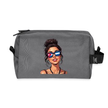 Cuba Pride & Home - Design du drapeau de Cuba - Trousse de toilette en tissu recyclé - anthracite - Devant
