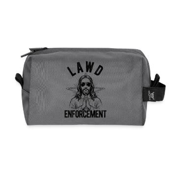 Law Enforcement, Jesus, Bible, Christian Faith - Recycled Toiletry Zip Bag - anthracite - Front