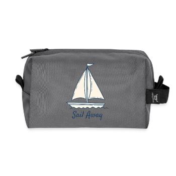 Sail Away Sailing Boat Ocean Minimal Design - Recycelte Kulturtasche - Anthrazit - Vorne