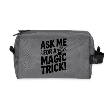 Demande-moi un tour de magie ! - Trousse de toilette en tissu recyclé - anthracite - Devant