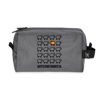 Anticonformiste Mouton Drapeau Espagne Humour - Trousse de toilette en tissu recyclé - anthracite - Devant