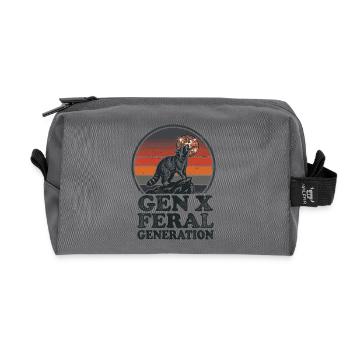 Vintage Raccoon Gen X Feral Generation - Recycelte Kulturtasche - Anthrazit - Vorne