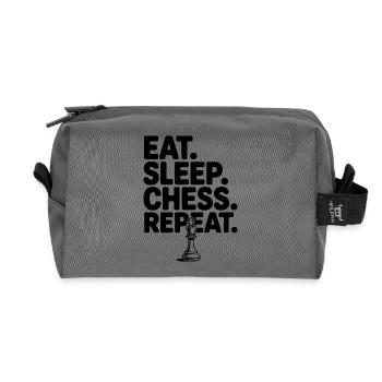 Eat. Sleep. Chess. Repeat. - Recycled Toiletry Zip Bag - anthracite - Front