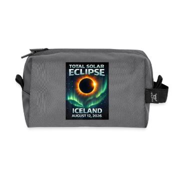 Total Solar Eclipse Iceland 2026 Reykjavik - Recycled Toiletry Zip Bag - anthracite - Front