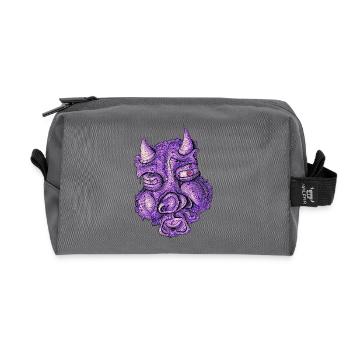 Purple devil - Recycled Toiletry Zip Bag - anthracite - Front