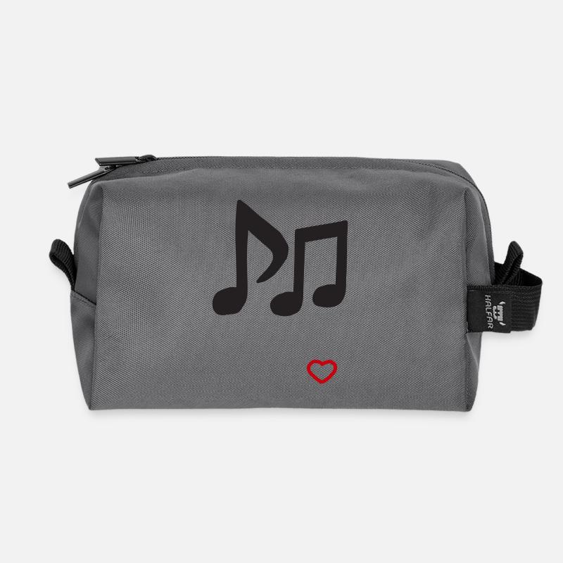 Conception des notes de mélodie de cœur - Trousse de toilette en tissu recyclé - anthracite