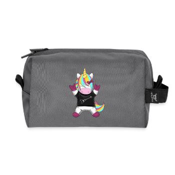 Rock Arc-en-ciel Licorne - Trousse de toilette en tissu recyclé - anthracite - Devant