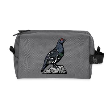 Schwarze Waldschnepfe auf Felsen - Recycelte Kulturtasche - Anthrazit - Vorne