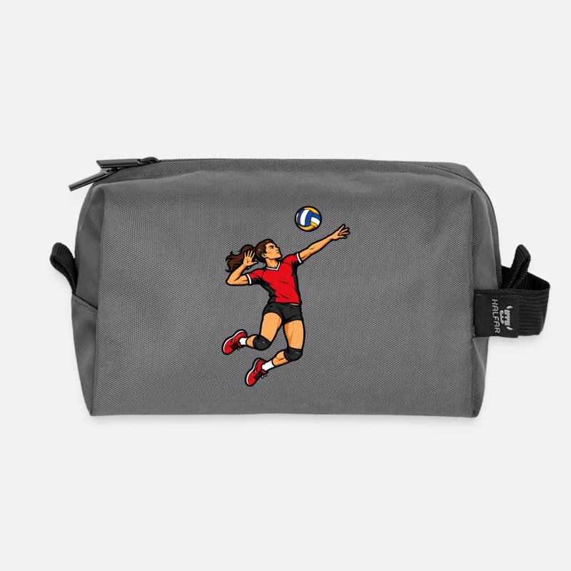 Volleyball player with a powerful serve - Recycled Toiletry Zip Bag - anthracite
