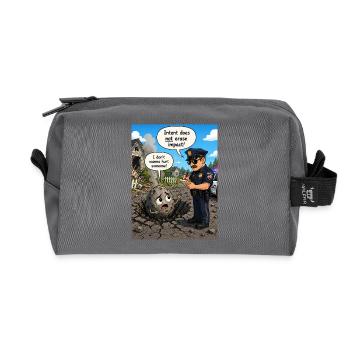 Intention does not cancel out the effect - Recycled Toiletry Zip Bag - anthracite - Front