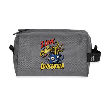 Coffee for Lovecraftian fans - Recycled Toiletry Zip Bag - anthracite - Front
