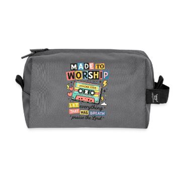 Made to Worship Retro Cassette - Recycled Toiletry Zip Bag - anthracite - Front