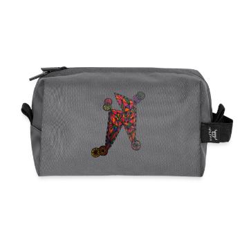 Geometric Color N-Pattern - Martina Eßer - Recycled Toiletry Zip Bag - anthracite - Front