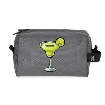 Limetten Margarita Glas Design - Recycelte Kulturtasche - Anthrazit - Vorne