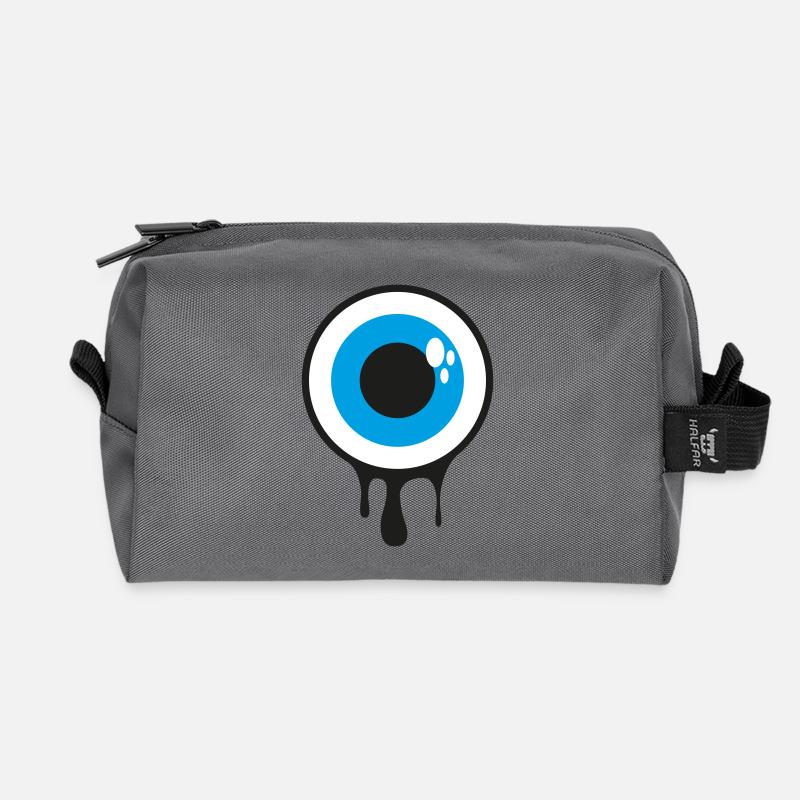 Dripping Eye - Recycled Toiletry Zip Bag - anthracite