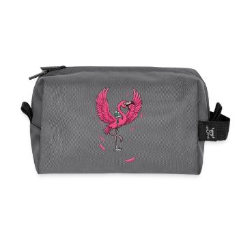 Spectacle de Pink Flamingo sur scène - Trousse de toilette en tissu recyclé - anthracite - Devant