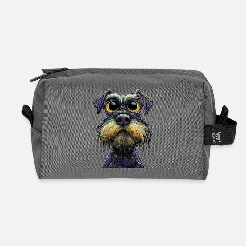 Schnauzer - Recycled Toiletry Zip Bag - anthracite