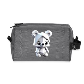bear art - Recycled Toiletry Zip Bag - anthracite - Front