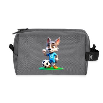 Wolf Soccer 2 - Recycled Toiletry Zip Bag - anthracite - Front