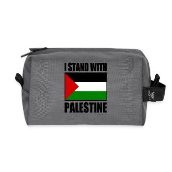 I stand with palestine - Recycled Toiletry Zip Bag - anthracite - Front