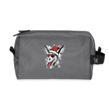 Donkey Christmas Funny - Recycled Toiletry Zip Bag - anthracite - Front