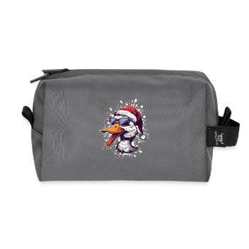 Duck Christmas Funny - Recycled Toiletry Zip Bag - anthracite - Front