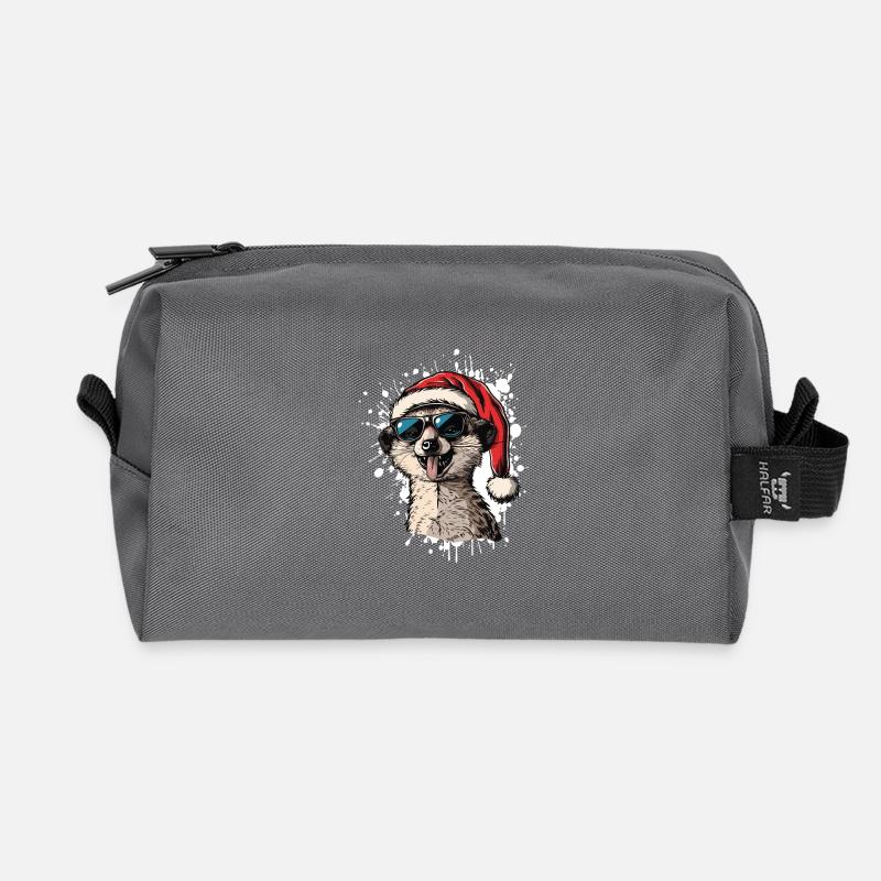 Erdmännchen Weihnachten Lustig - Recycelte Kulturtasche - Anthrazit