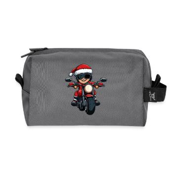Weihnachten Motorradfahrer - Recycelte Kulturtasche - Anthrazit - Vorne