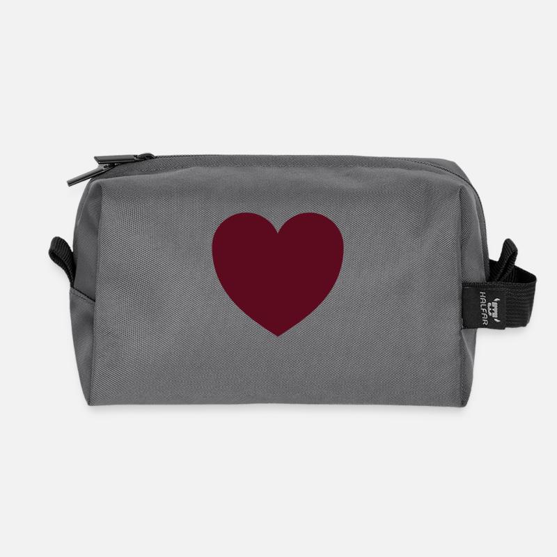 heart - Recycled Toiletry Zip Bag - anthracite