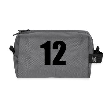12 - Recycled Toiletry Zip Bag - anthracite - Front