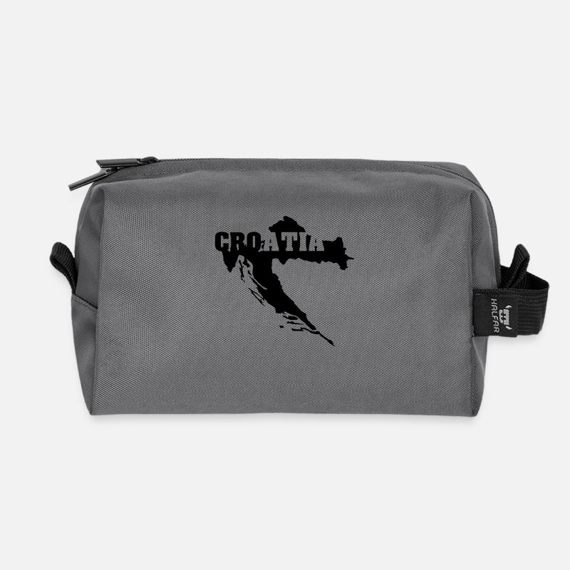 Croatia (ID: 002004) - Recycled Toiletry Zip Bag - anthracite
