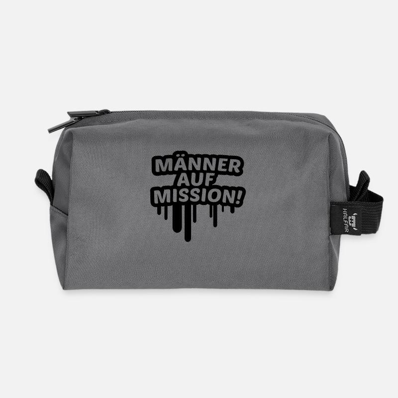 Men on a mission, JGA, crew, team 1c. - Recycled Toiletry Zip Bag - anthracite