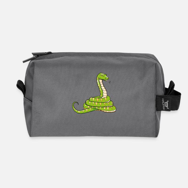 Schlange - Recycelte Kulturtasche - Anthrazit