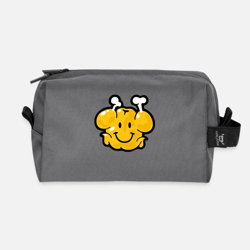 Smiley Chicken - Recycelte Kulturtasche - Anthrazit