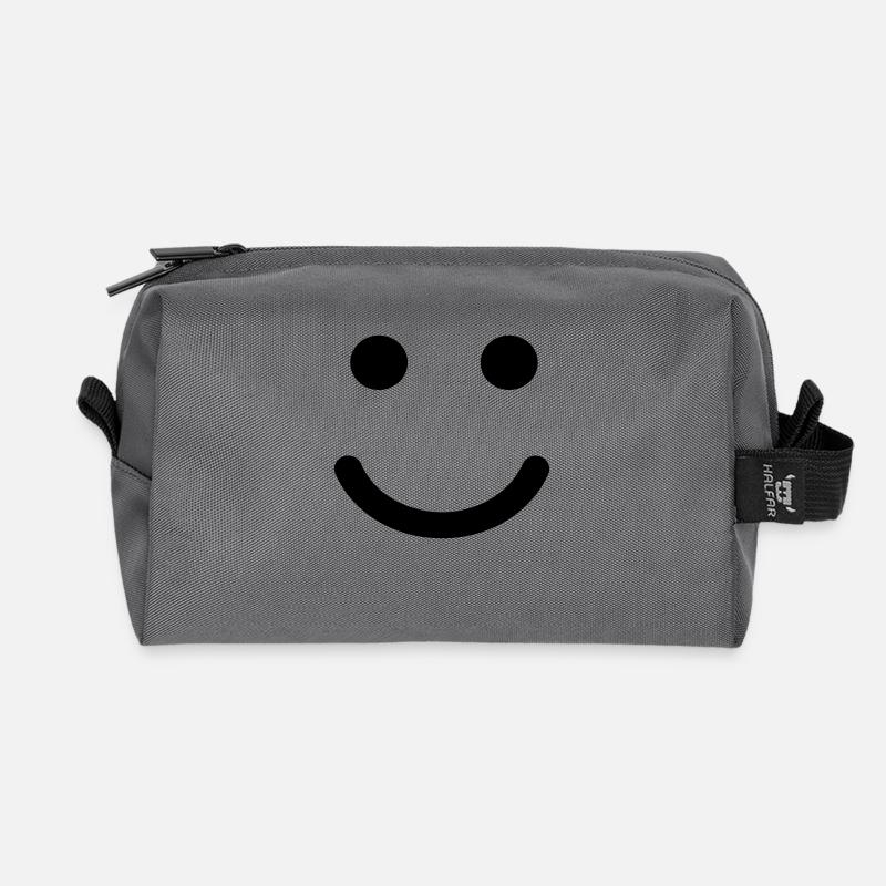 Smilie - Recycelte Kulturtasche - Anthrazit