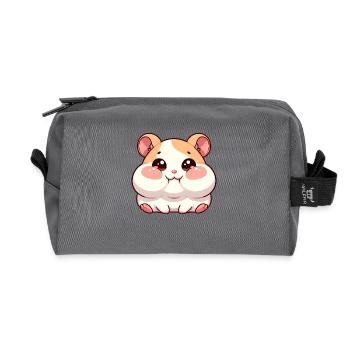 Süßer Hamster mit prallen Backen - Recycelte Kulturtasche - Anthrazit - Vorne