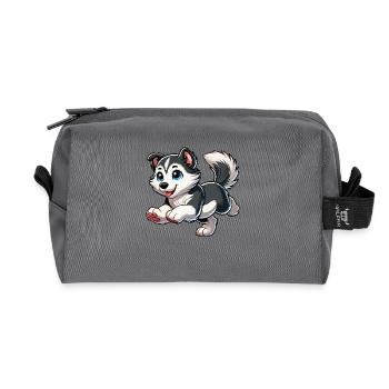 Siberian Husky - Recycled Toiletry Zip Bag - anthracite - Front