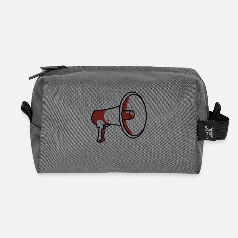 Speaker / Megafone for own message - Recycled Toiletry Zip Bag - anthracite