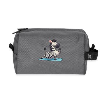 Zebra Yoga: Zen Meditation and Buddhism - Recycled Toiletry Zip Bag - anthracite - Front