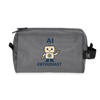 Robot passionné d’IA - Trousse de toilette en tissu recyclé - anthracite - Devant