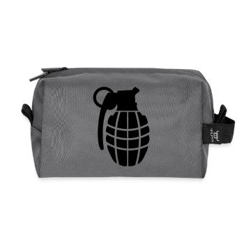 grenade hand bomb - Recycled Toiletry Zip Bag - anthracite - Front