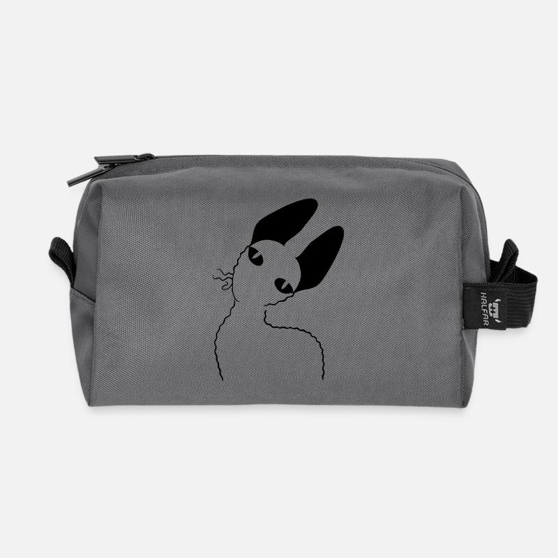 CORNISH REX - Recycled Toiletry Zip Bag - anthracite
